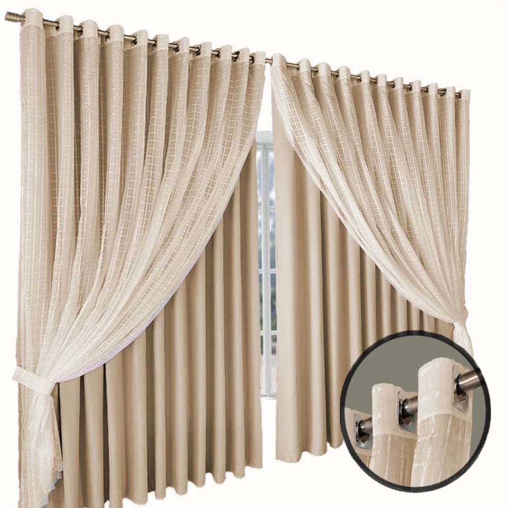 cortina blackout Jade corta luz 8,00 x 2,90 quarto palha