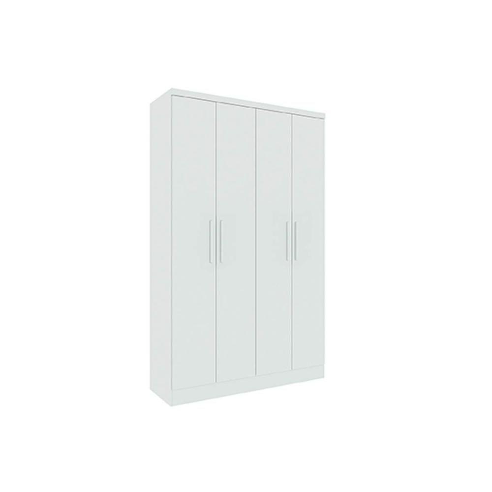 Guarda Roupa Solteiro Amsterdam c/ 4 Portas e 2 Gavetas Branco/Neve - Tcil Móveis