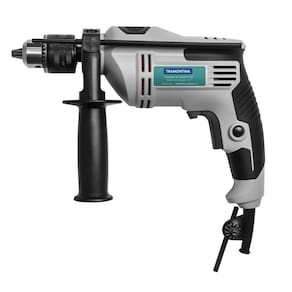 Furadeira de Impacto Tramontina 1/2" com Empunhadura Auxiliar Velocidade Variável e Sistema de Reversão Branca – 127 Volts