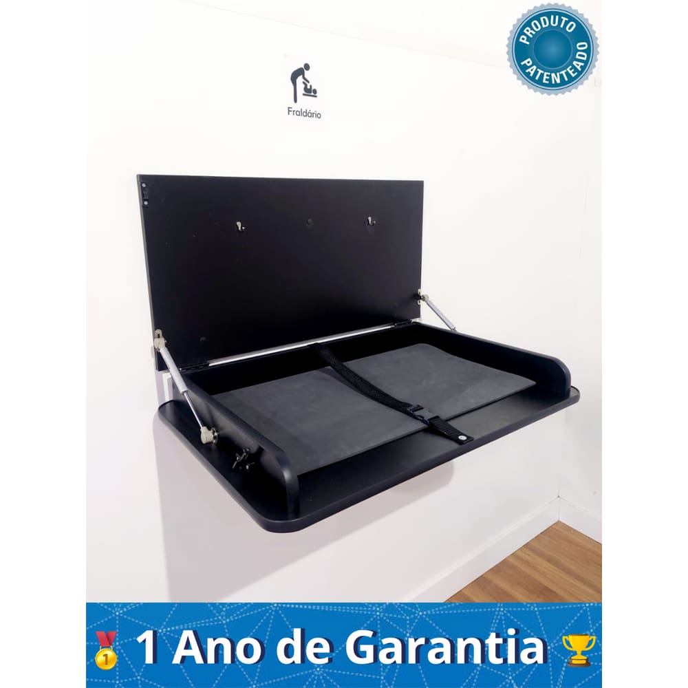Fraldário Trocador Bebê Preto Berçário Condomínio Comércio