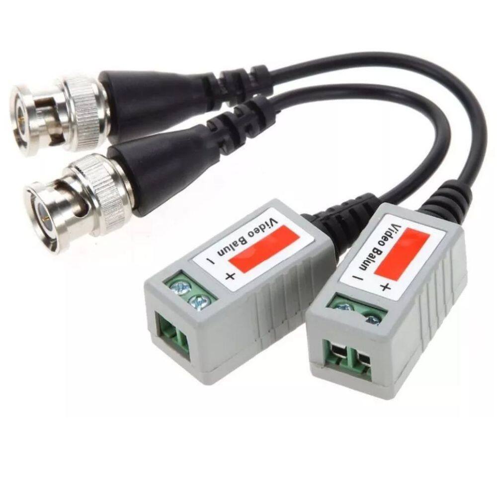 Kit de Video Balun para Câmeras AHD - Conversor Analógico até 600m (2 Unidades)