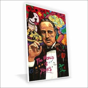 Quadro Poderoso Chefão Vinil Com Vidro Tamanho Moldura 60x40 Caixa Branca