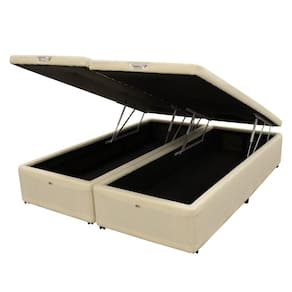 Cama Box Baú Castor King Vellus Bege 193x203x35cm