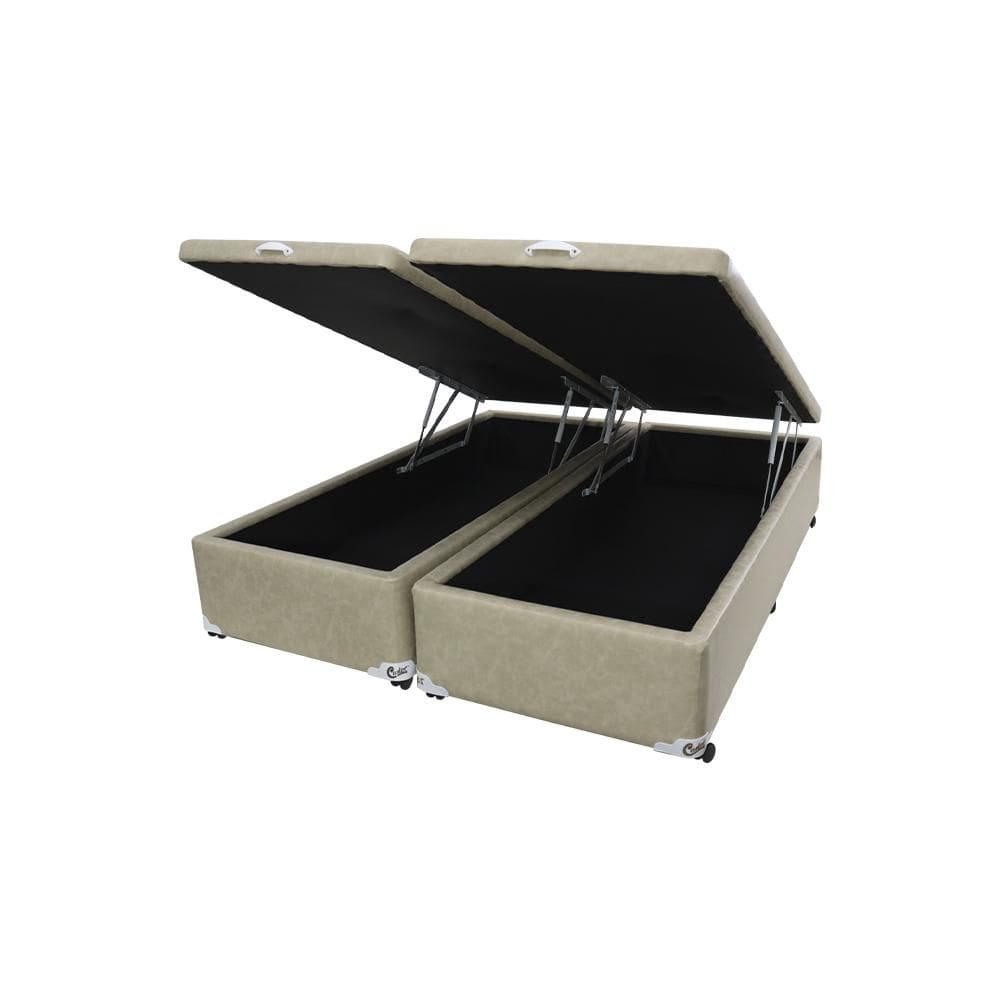 Cama Box Baú Castor Queen Premium Kansas Bege 158x198x35cm