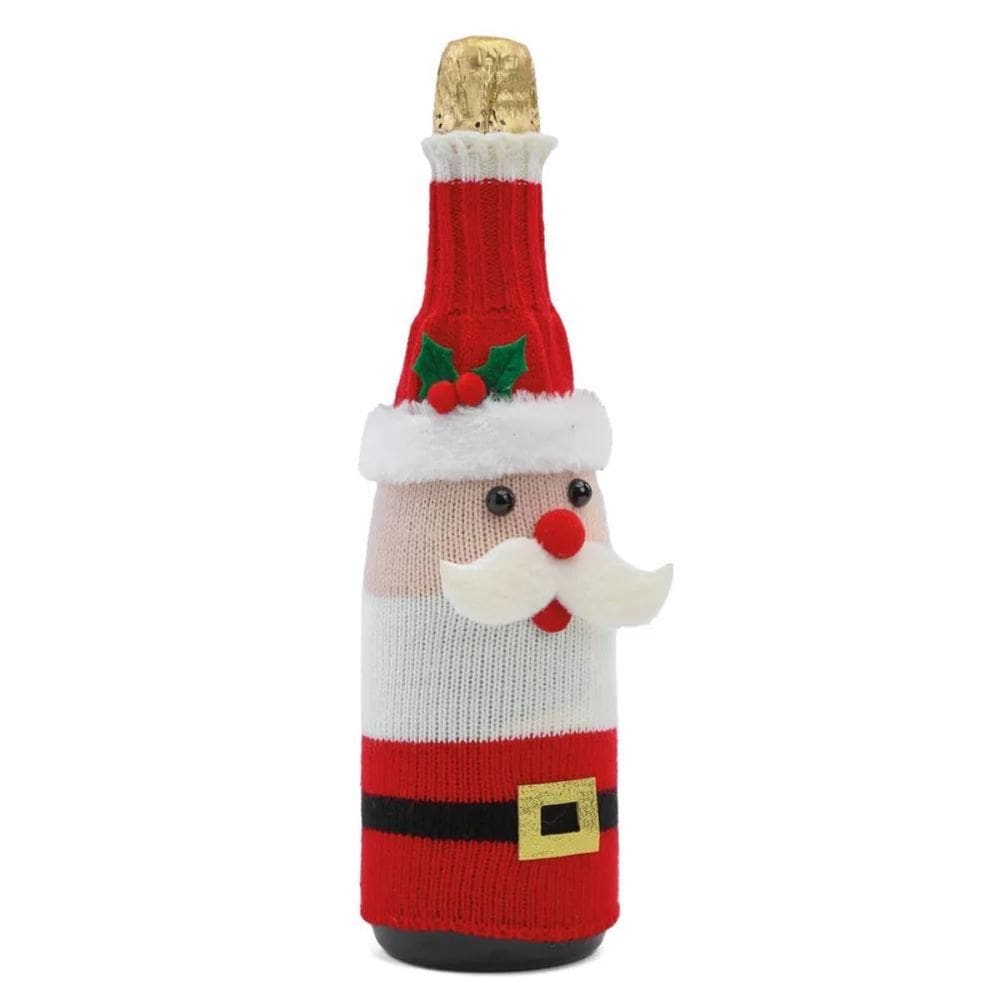 Capa Decorativa Papai Noel Para Garrafa 30cm 1003971 Cromus