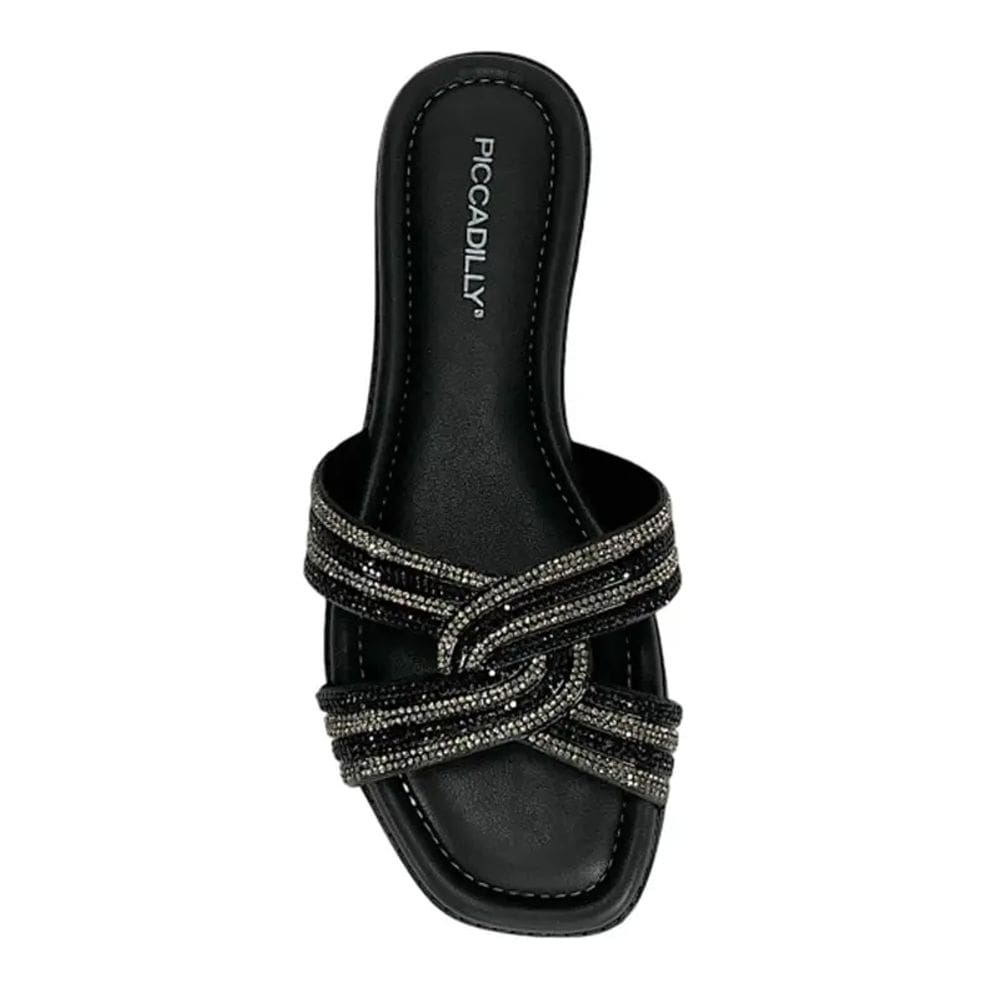 Chinelo com strass bicolor Piccadilly