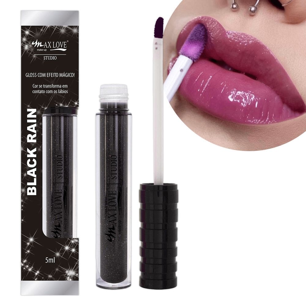 Gloss Black Rain Efeito Mágico Brilho Labial Max Love