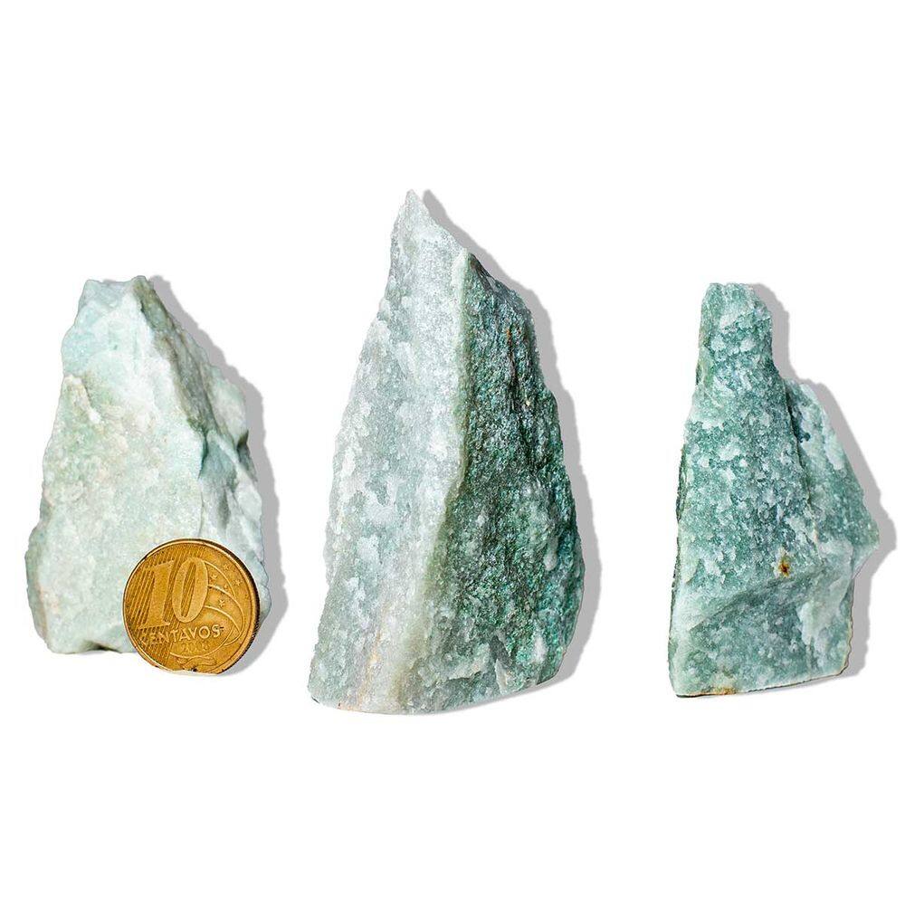 05 Quartzo Verde Pedra Pé Serrado 50 a 100g 5 a 10cm Tipo B