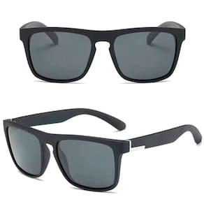 Óculos De Sol Masculino Preto Quadrado Polarizado Clássico Com Proteção 400UV