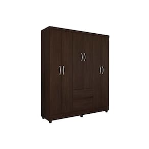 Guarda Roupa Solteiro 6 Portas e 2 Gavetas Flash II Ébano Touch - Demóbile