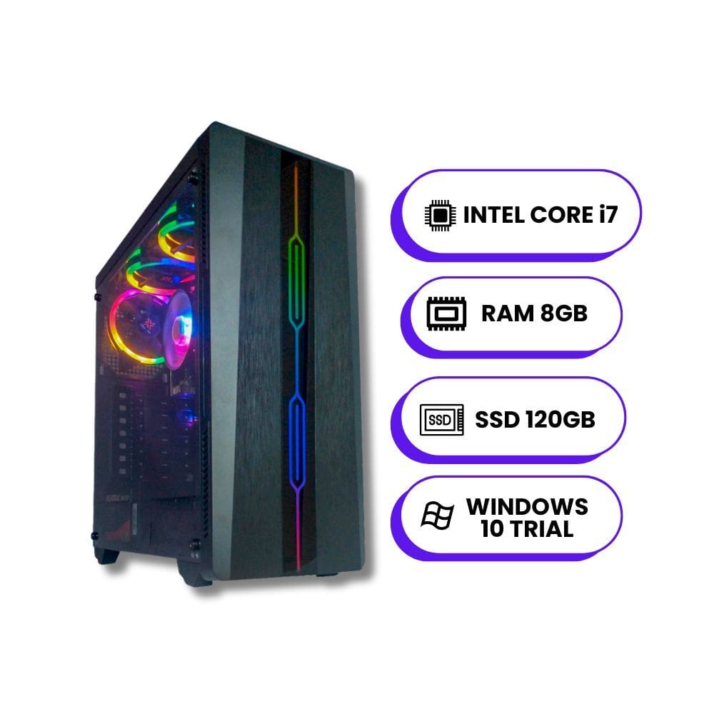 Pc Computador Cpu Intel Core I7 + Ssd 120gb, 8gb Memória Ram