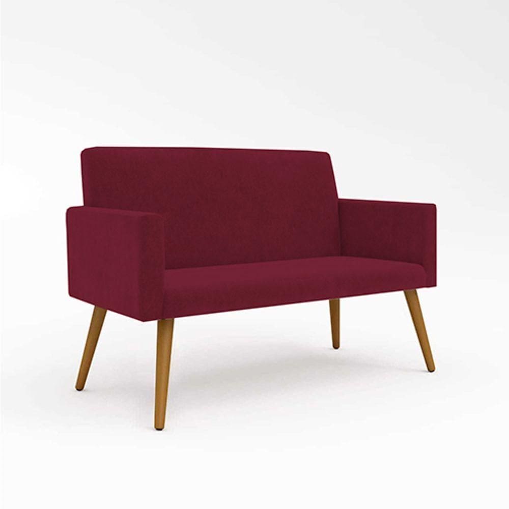 Kit Sofá Namoradeira + 2 Poltronas Sala Estar Balaqui Decor Cor:marsala