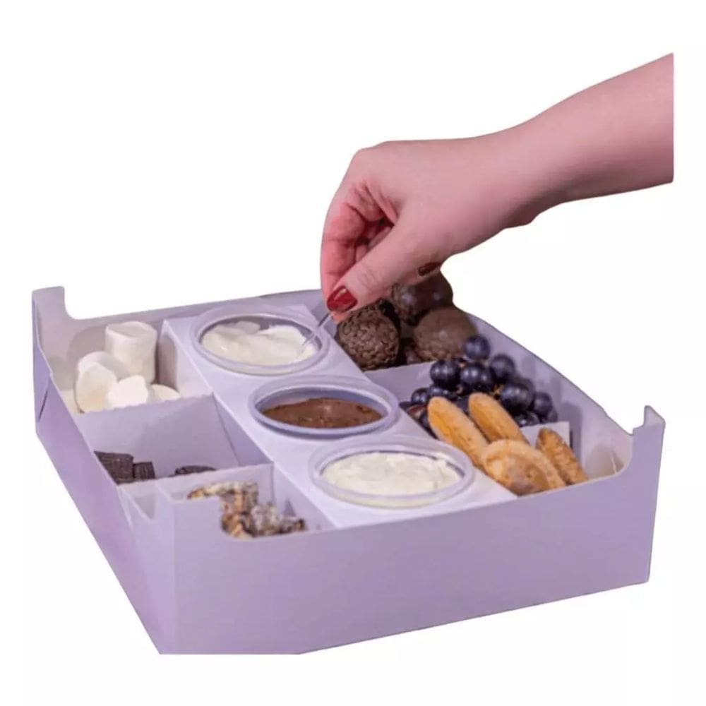 Caixa Para Petisco ou Fondue 8x24x22cm Branca 10 Peças - 5025 Ideia