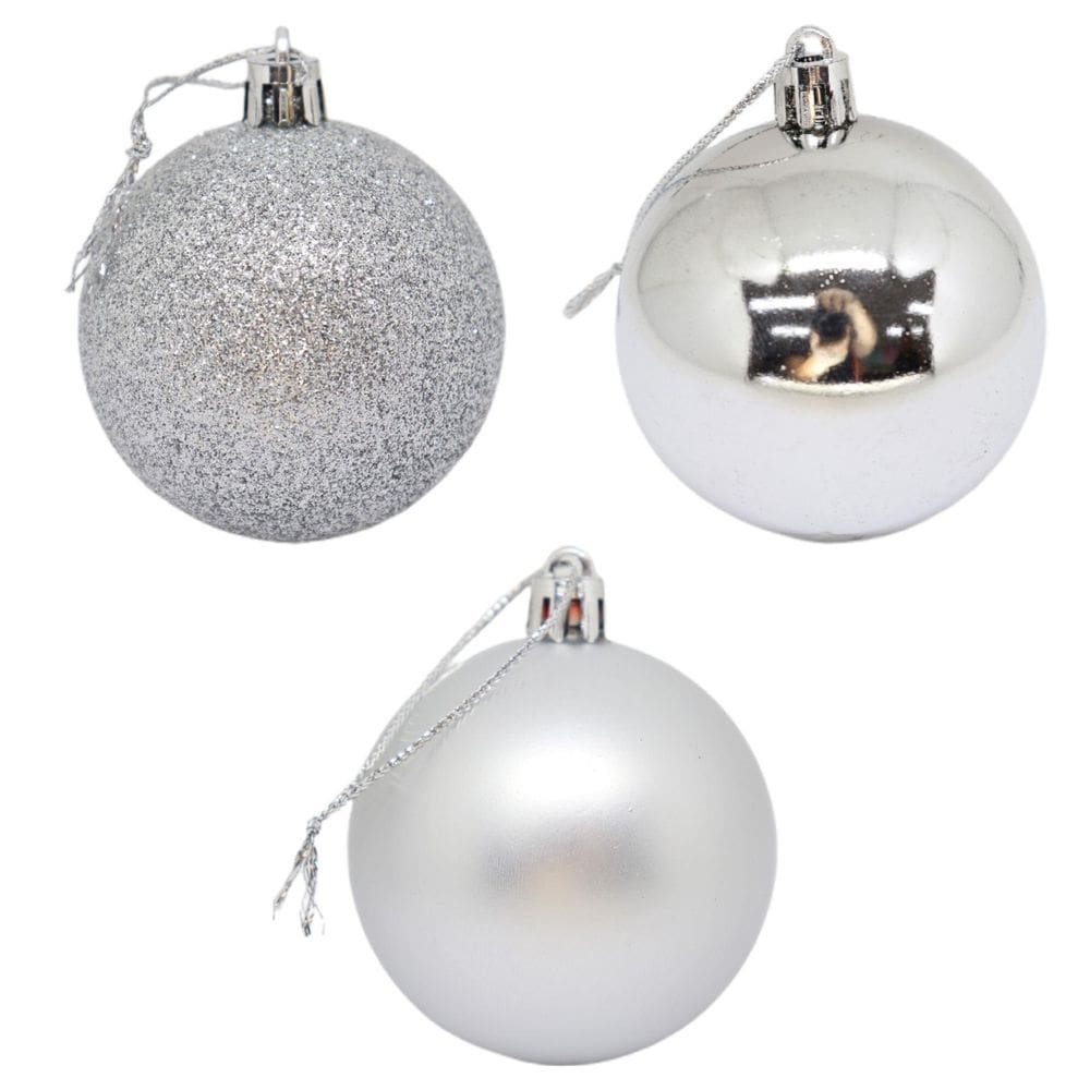 Bolas De Natal Para Decoração 5Cm Fosca/Lisa/Glitter C/06