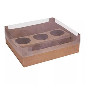 Caixa Para Petisco ou Fondue 8x24x22cm Kraft 10 Peças - 5026 Ideia
