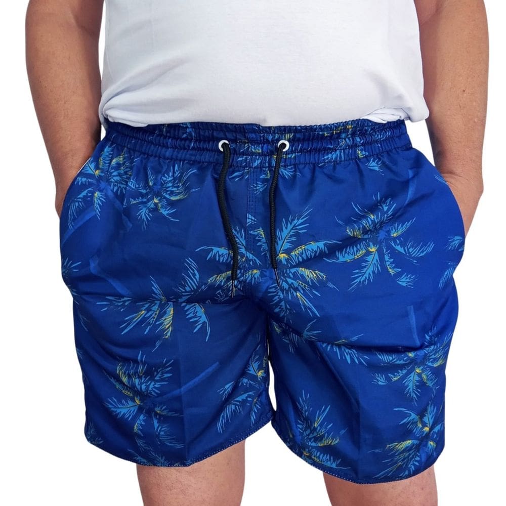 Bermuda tactel masculina Estampada com Bolsos com Elastico na Cintura Moda Praia