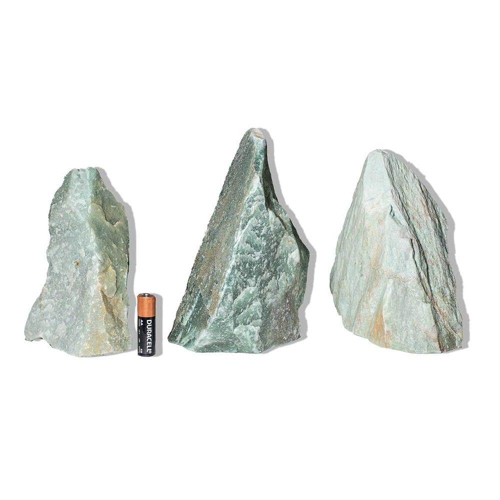 03 Quartzo Verde Pedra Pé Serrado 1 a 2Kg 14 a 16cm Tipo B