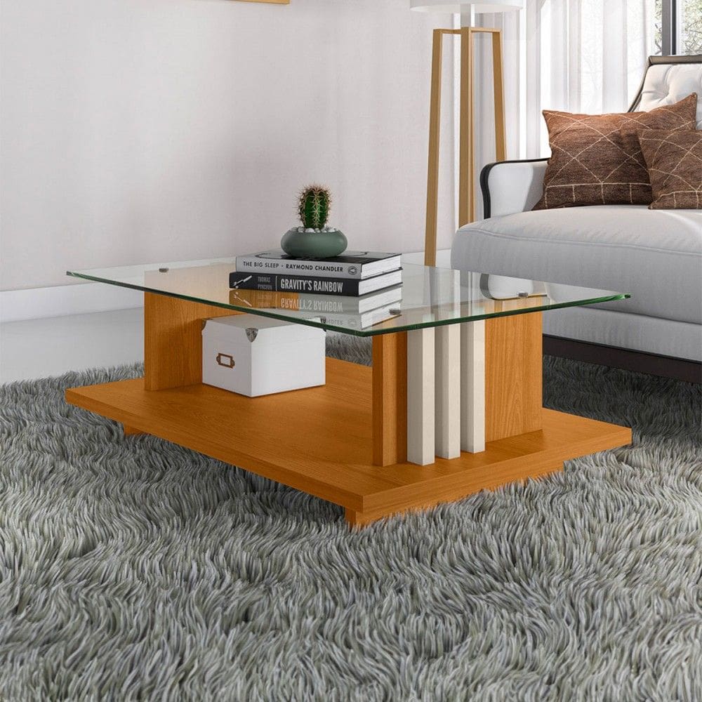 Mesa de Centro Frizz Cinamomo/Off White - Madetec