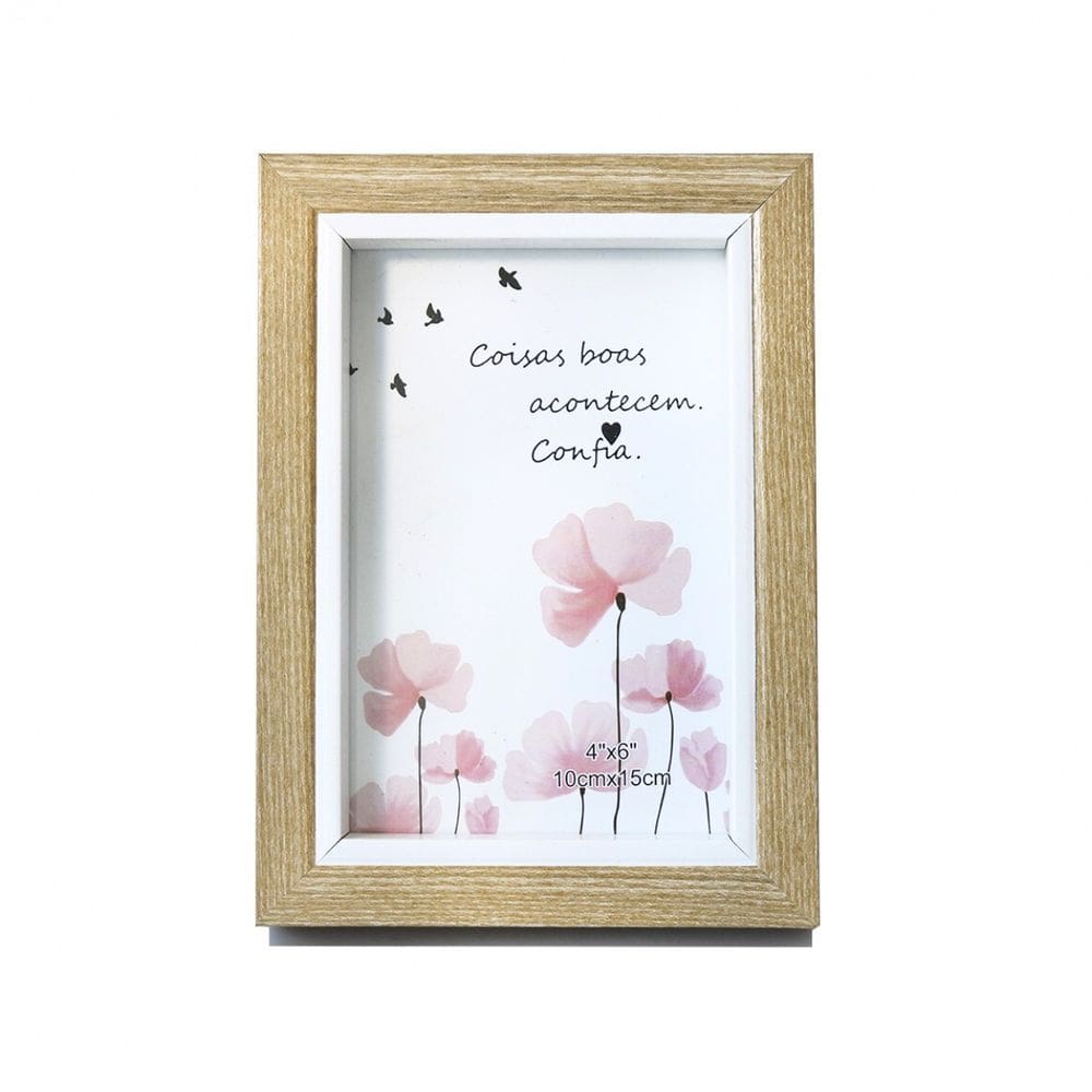 Porta Retrato Decorativo De Plástico Foto 10x15cm Pé Gravata