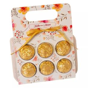 Embalagem para Brigadeiro Maleta Blister (Tudo com Amor) Ideal Para 6 Doces 30 Peças - Idea 4548