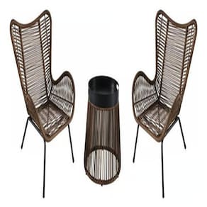 Conjunto Jardim Varanda Piscina Vime Rattan 3 Peças - Caribe