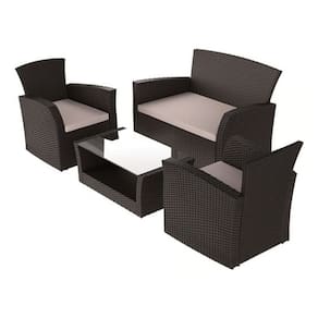 Conjunto Jardim Varanda Piscina Vime Rattan 4 Peças - Maraja