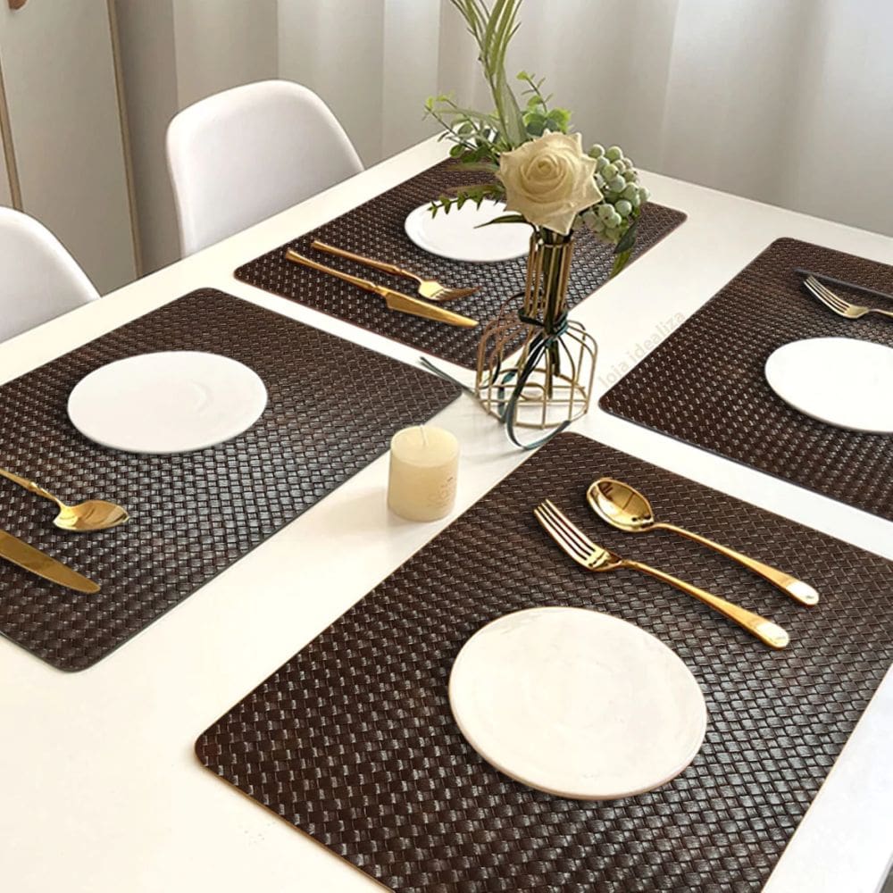 6 Jogo Americano Mesa Posta Luxo Impermeável Pvc Trm Mr