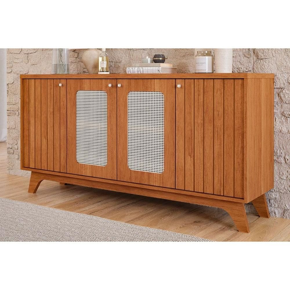 Buffet de Sala Jantar Isa c/ 4 Portas (2 c/ Tela) Cinamomo - Cimol