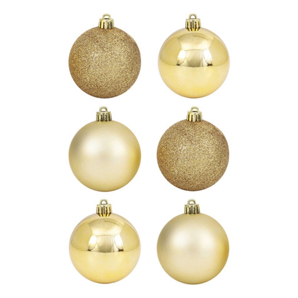 Kit 6 Bolas De Natal Douradas Brilhantes 8 Cm