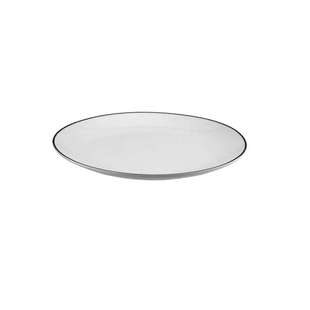 Prato Raso Em Porcelana Legacy Silver 27cm L’hermitage Branco