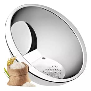 Escorredor Redondo Pequeno Para Arroz Frutas Legumes em Aço Inox 20cm