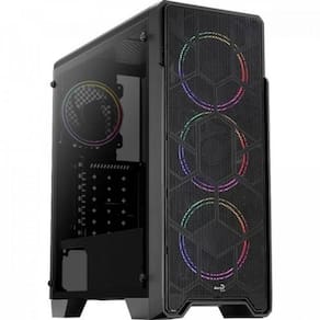 Gabinete Gamer Aerocool Ore Saturn Preto RGB Lateral Acrílico [F002]