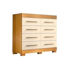 Cômoda de Quarto Nalu c/ 8 Gavetas Nature/Off White - ACP