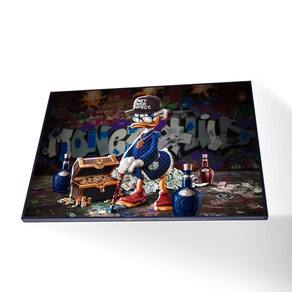 Quadro Tio Patinhas Vinil Sem Vidro Tamanho/moldura 90x60 Caixa Cor Preta