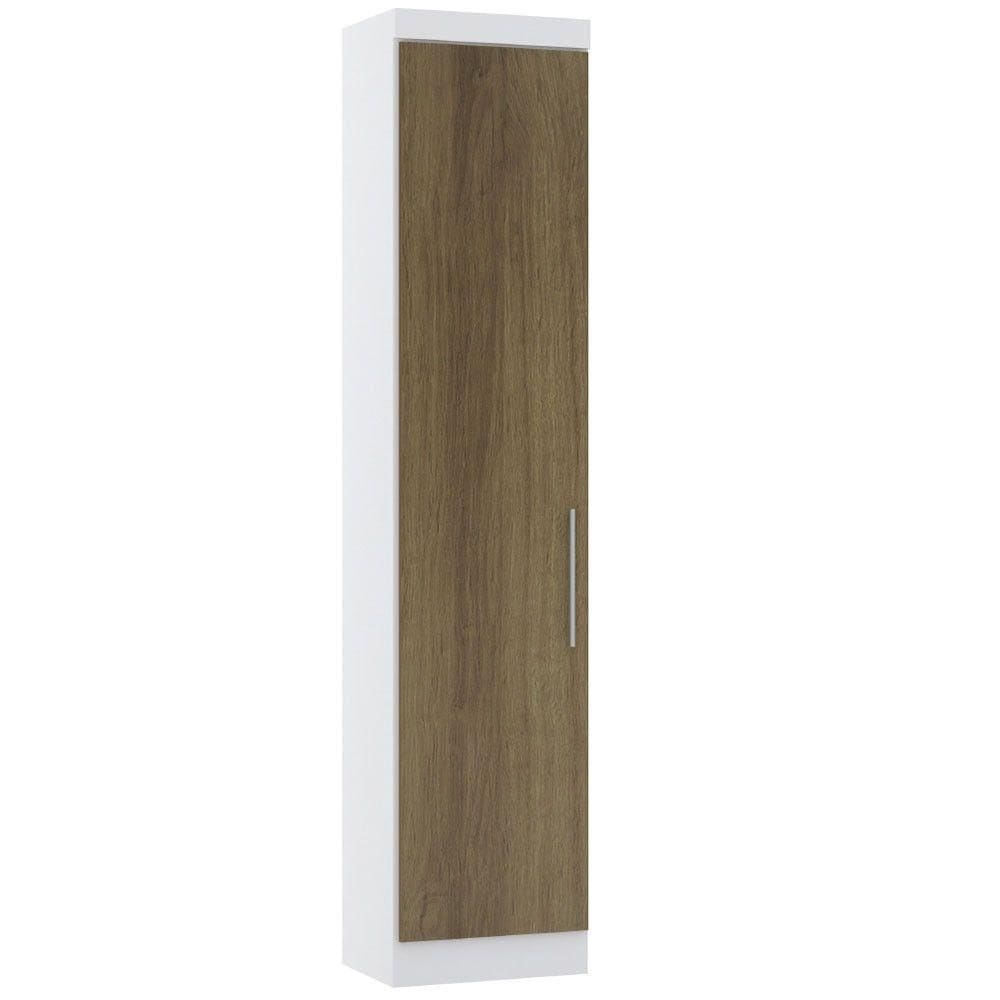 Guarda Roupa Sapateira Modulado 50cm 1 Porta Alpes Luciane Móveis Branco Pf Com Avelã Pf