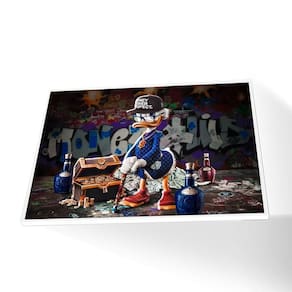 Quadro Tio Patinhas Vinil Sem Vidro Tamanho/moldura 90x60 Caixa Cor Branca
