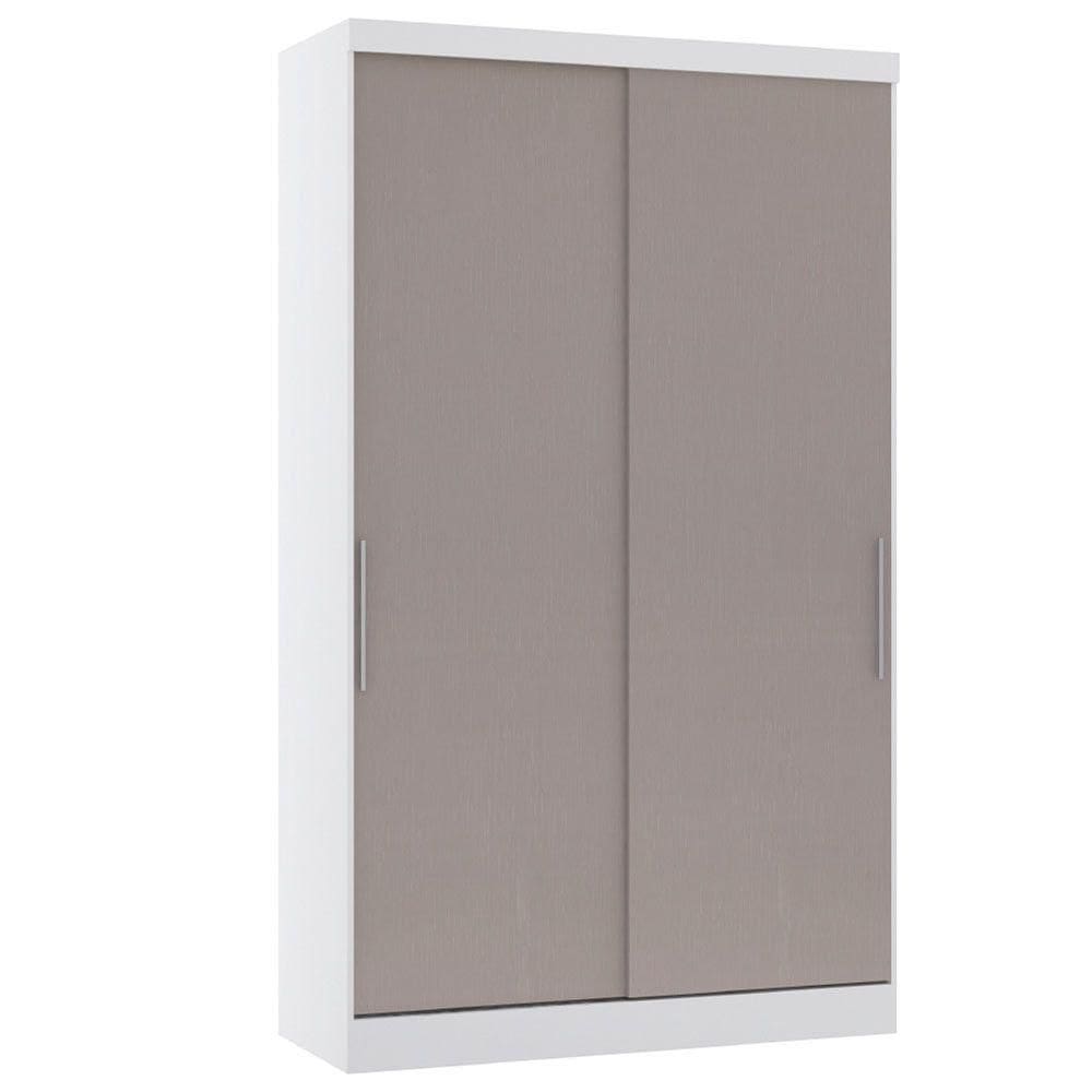 Guarda Roupa Modulado 134,50cm 2 Portas De Correr Alpes Luciane Móveis Branco Pf Com Cinammon Pf