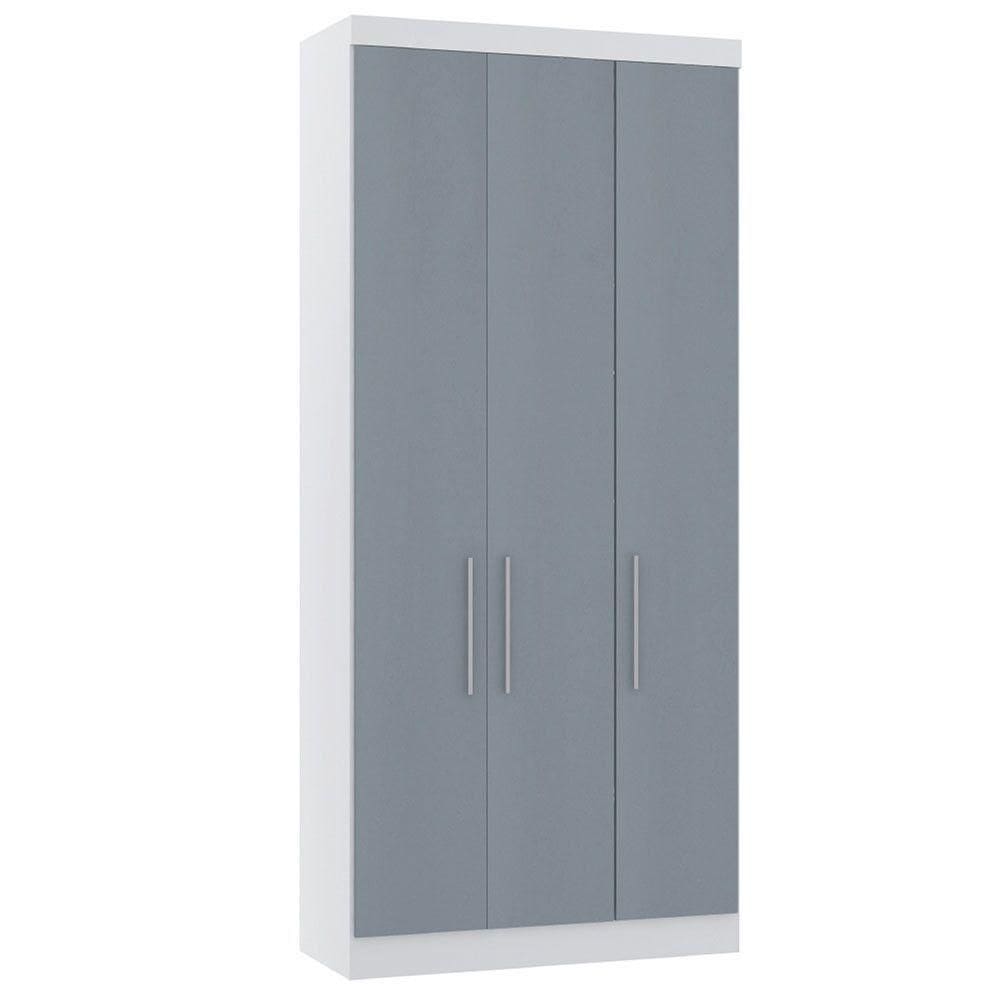 Guarda Roupa Modulado 101,50cm 3 Portas Alpes Luciane Móveis Branco Pf Com Grey Sky Pf