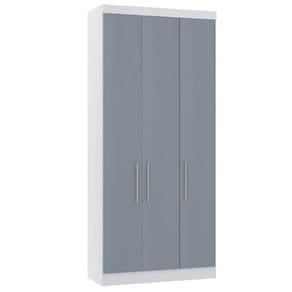 Guarda Roupa Modulado 101,50cm 3 Portas Alpes Luciane Móveis Branco Pf Com Grey Sky Pf