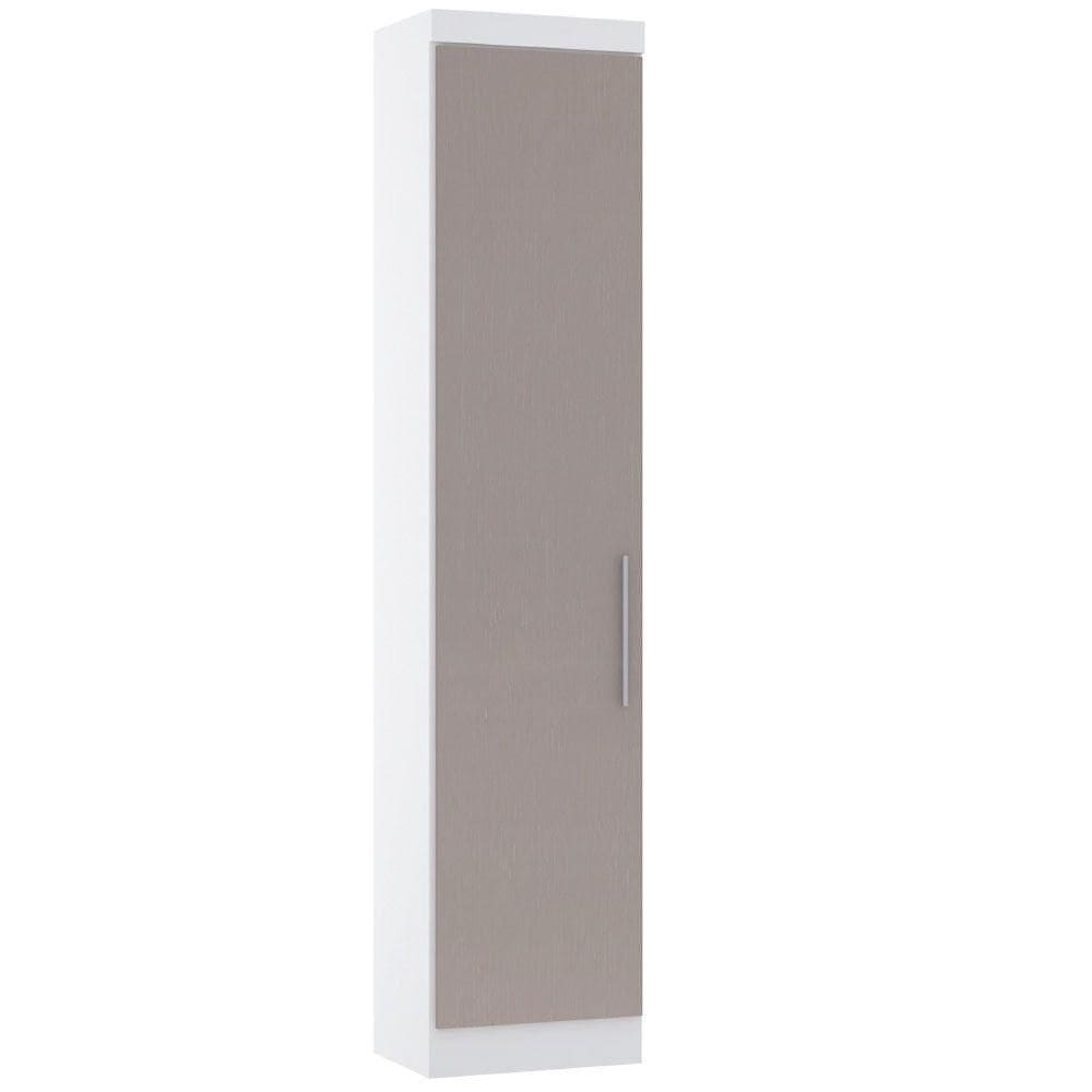 Guarda Roupa Sapateira Modulado 50cm 1 Porta Alpes Luciane Móveis Branco Pf Com Cinammon Pf