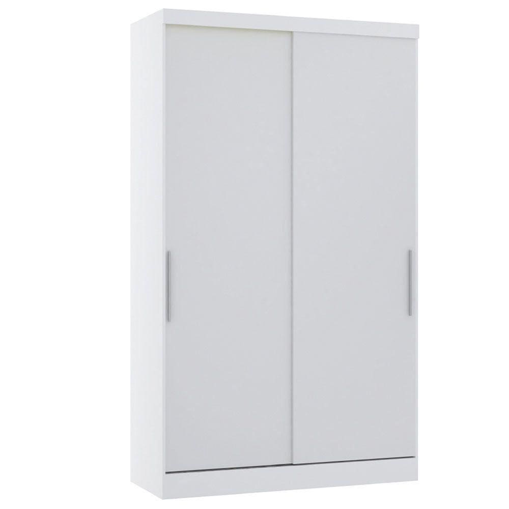 Guarda Roupa Modulado 134,50cm 2 Portas De Correr Alpes Luciane Móveis Branco Pf Com Branco Pf