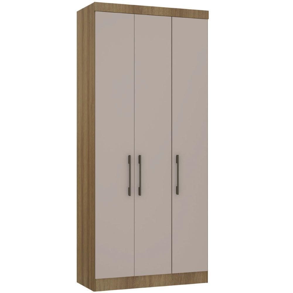 Guarda Roupa Modulado 101,50cm 3 Portas Paris Luciane Móveis Avelã Pf Com Cinammon Pf