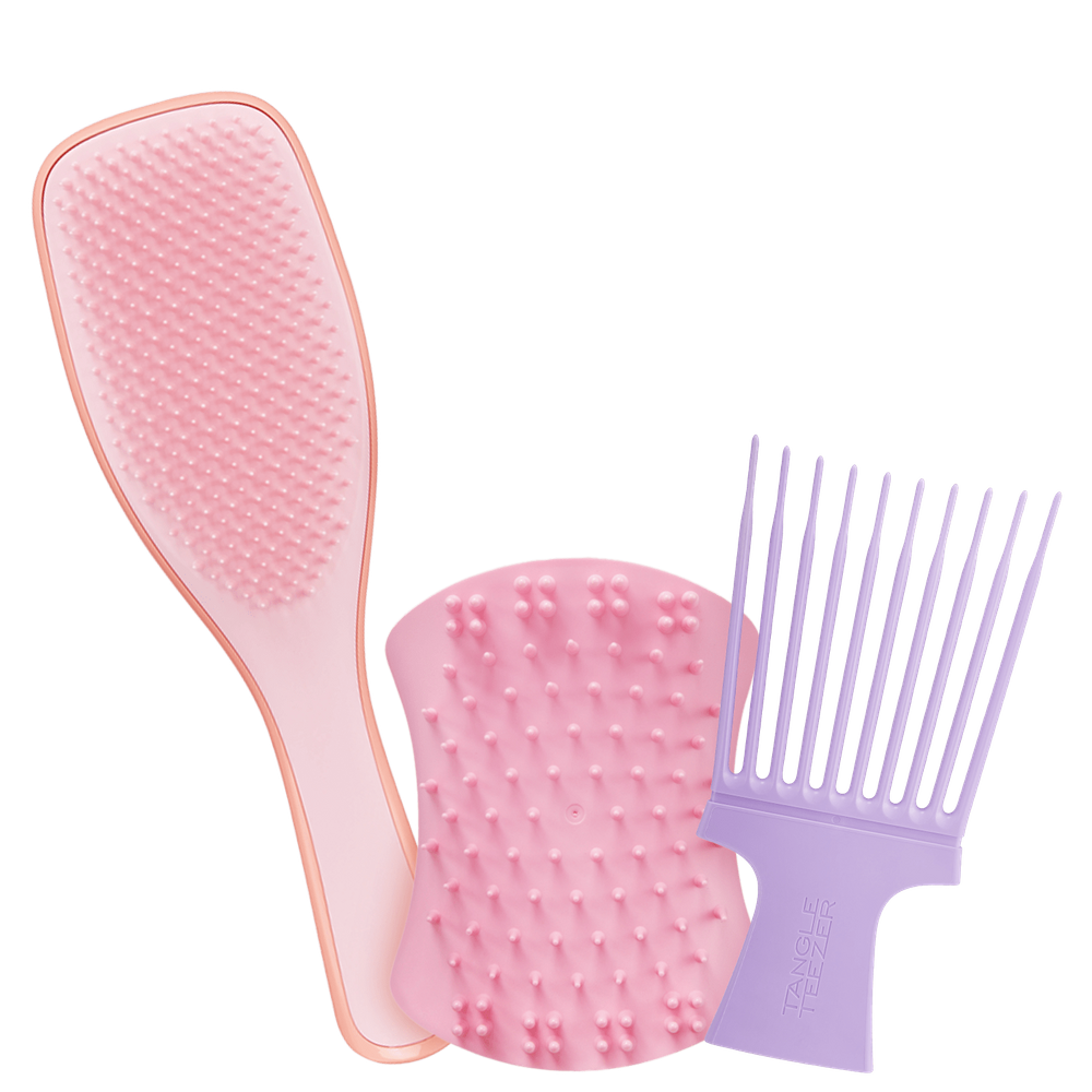 Kit Tangle Teezer Esfoliar, Desembaraçar e Modelar Cabelos Crespos (3 Produtos)