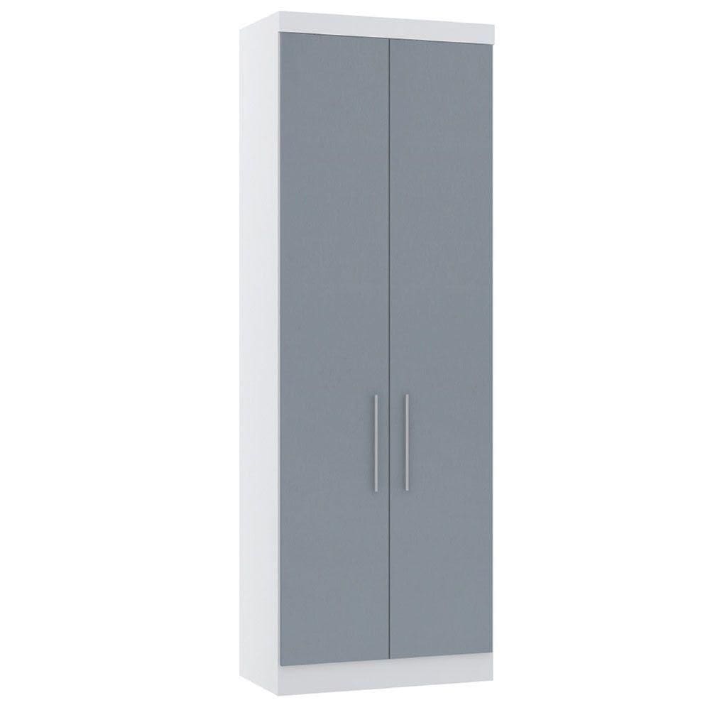 Guarda Roupa Modulado 79cm 2 Portas Alpes Luciane Móveis Branco Pf Com Grey Sky Pf