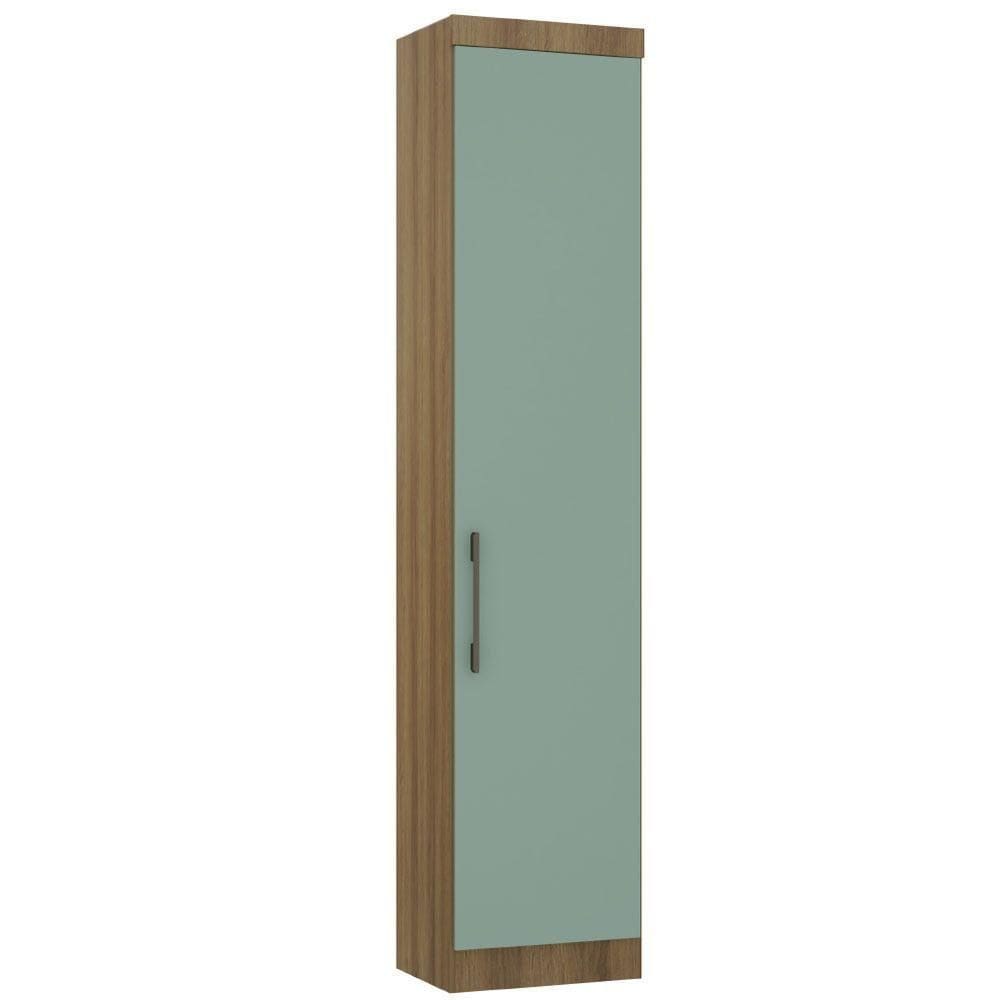 Guarda Roupa Sapateira Modulada 50cm 1 Porta Paris Luciane Móveis Avelã Pf Com Verde Pf