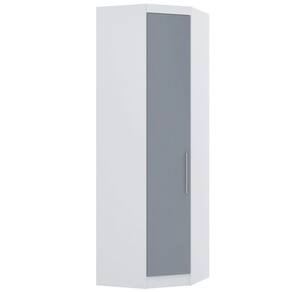 Guarda Roupa De Canto Diagonal Modulado 70cm 1 Porta Alpes Luciane Móveis Branco Pf Com Grey Sky Pf