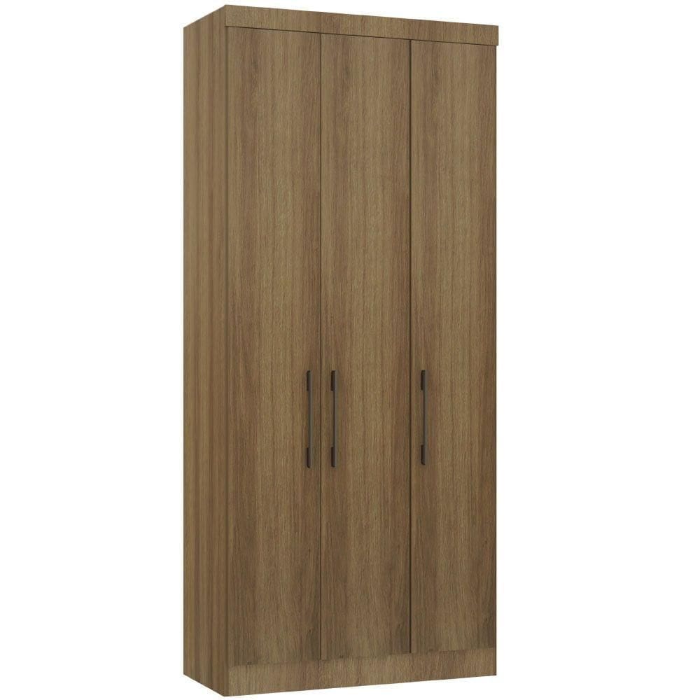 Guarda Roupa Modulado 101,50cm 3 Portas Paris Luciane Móveis Avelã Pf Com Avelã Pf
