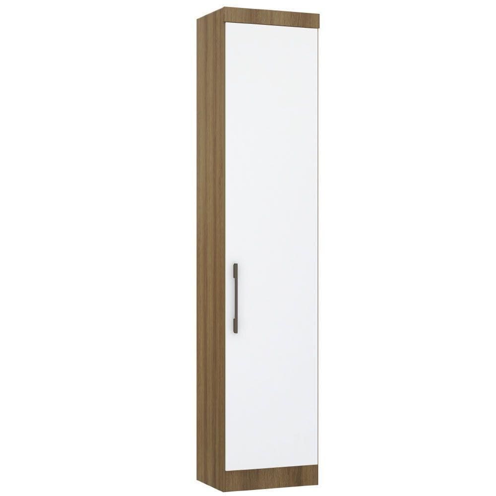 Guarda Roupa Sapateira Modulada 50cm 1 Porta Paris Luciane Móveis Avelã Pf Com Branco Pf