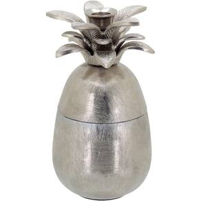 Neroly Castiçal 22X11X11Cm Metal Prata Abacaxi