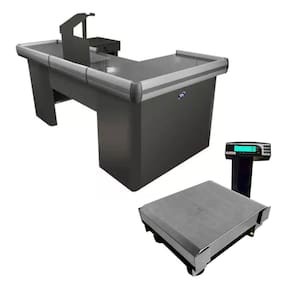 Caixa Supermercado Empacotador Preto 2m Check Out e Balança Bivolt 30kg - Urano